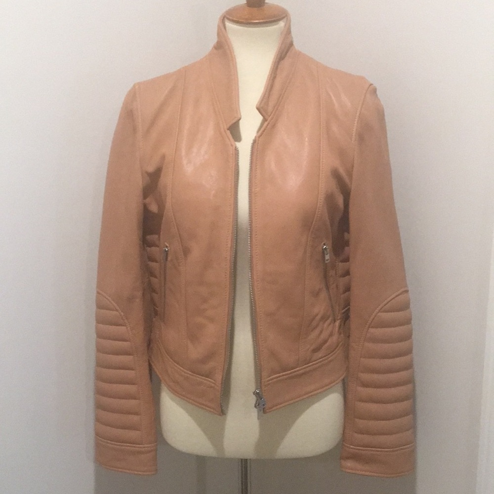 New J.Crew - leather biker jacket - size 10